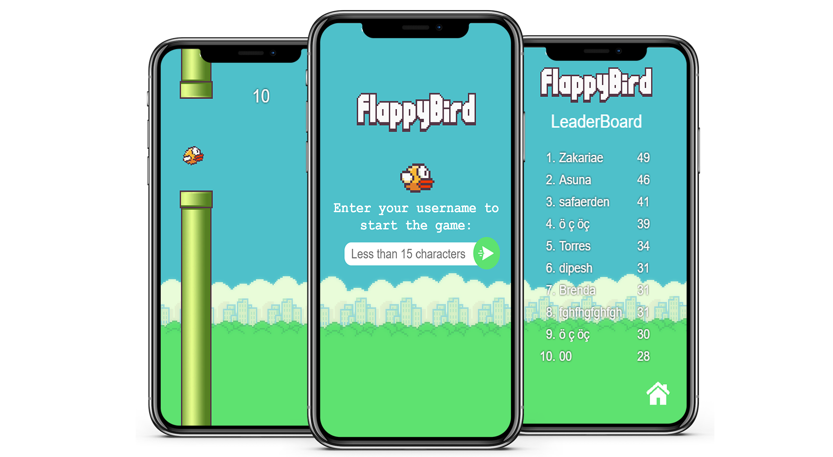 flappybirdisplay images on desktop view